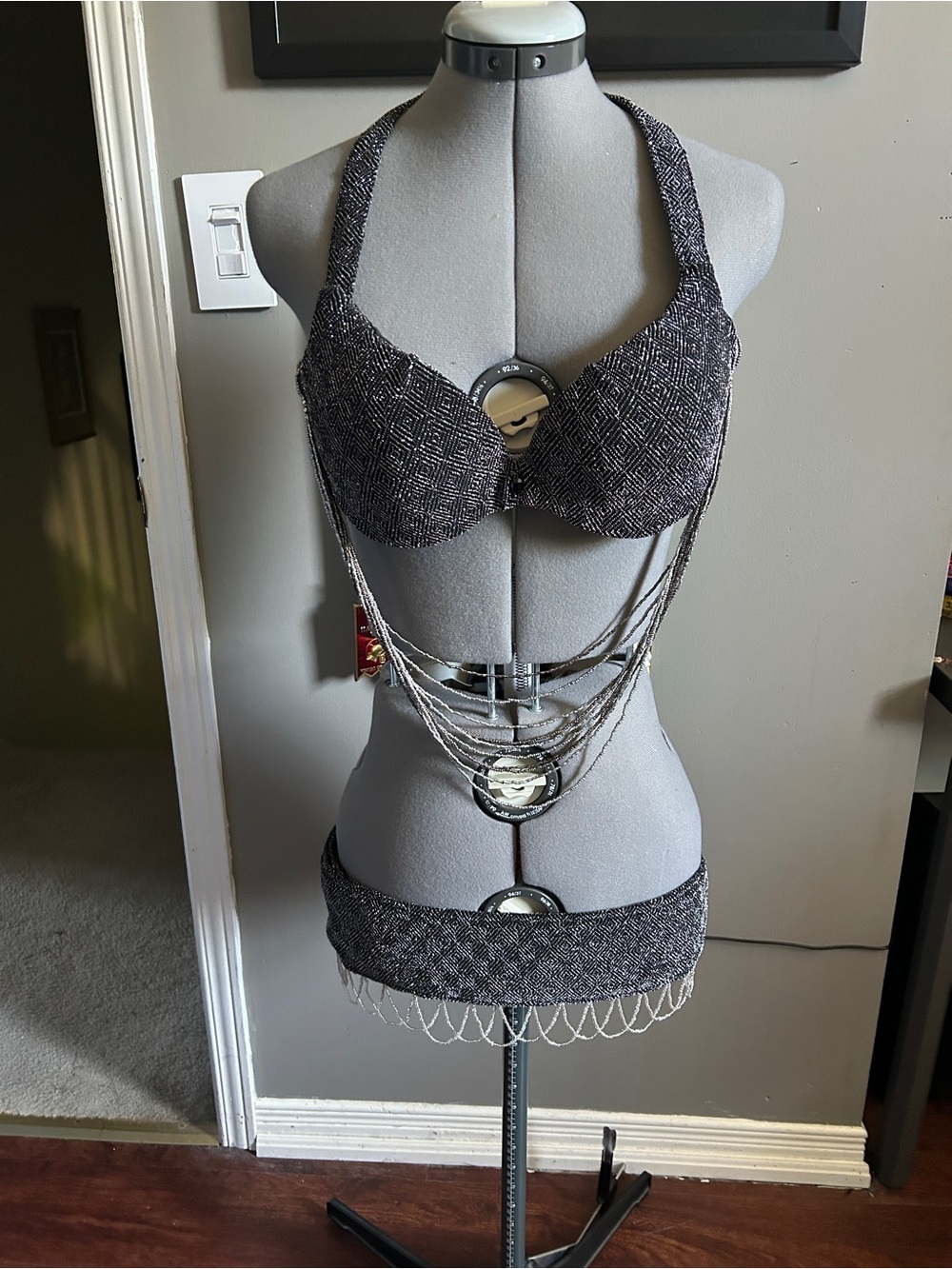 One of a Kind Handmade Belly Dance Costume. 30 B cup and 34 Hip